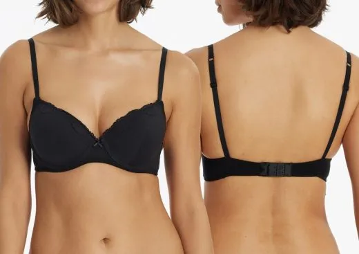 Bügel-BH mit Schale SCHIESSER Pure Cotton - schwarz Bügel-BH mit Schale SCHIESSER Pure Cotton - schwarz