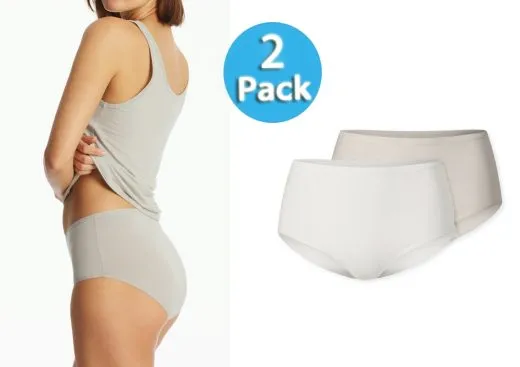 2er Pack Damen Midi-Slips SCHIESSER Modal Essentials - sand und grau-jaspe 2er Pack Damen Midi-Slips SCHIESSER Modal Essentials - sand und grau-jaspe