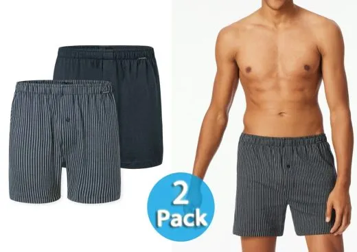 2er Pack Herren Boxershorts SCHIESSER Multipacks -blau + blau-weiß 2er Pack Herren Boxershorts SCHIESSER Multipacks -blau + blau-weiß