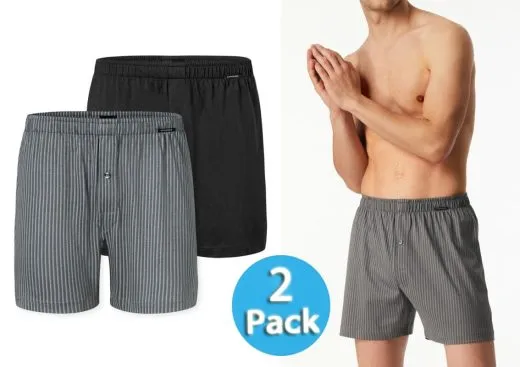 2er Pack Herren Boxershorts SCHIESSER Multipacks -schwarz + grau 2er Pack Herren Boxershorts SCHIESSER Multipacks -schwarz + grau
