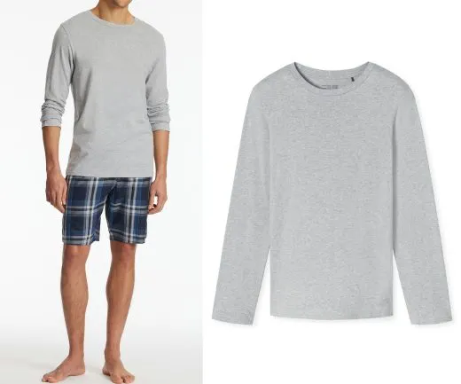 SCHIESSER Herren Langarmshirt Rundhals Mix+Relax - Grau SCHIESSER Herren Langarmshirt Rundhals Mix+Relax - Grau