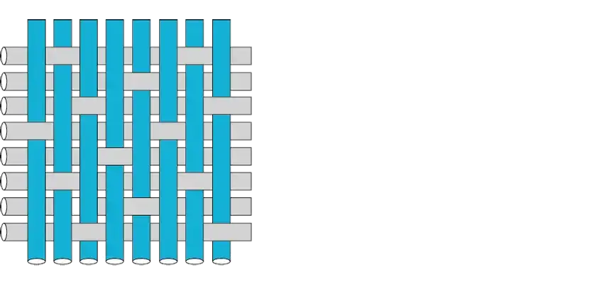 Satin weave shown as a diagram