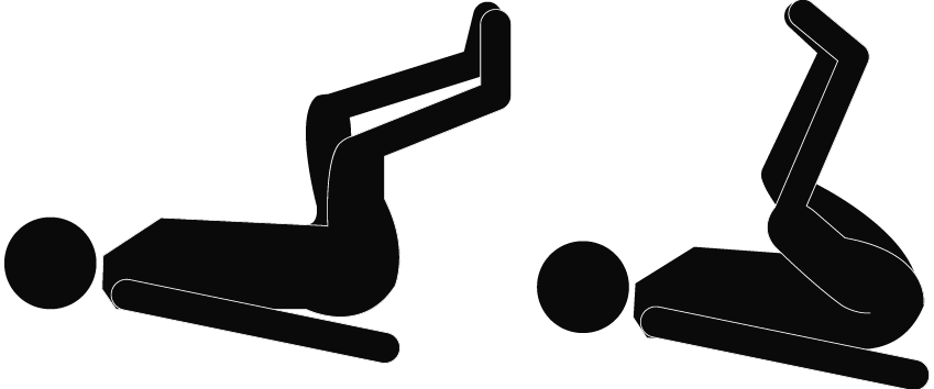 Pelvis upright, pull knees to the body