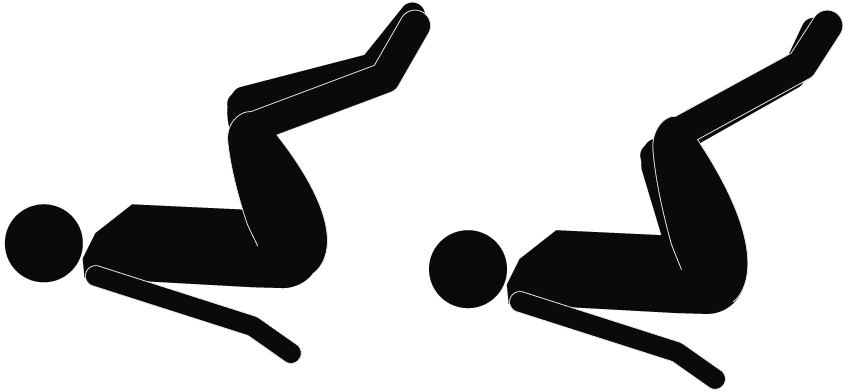 Pelvis upright, knees raised