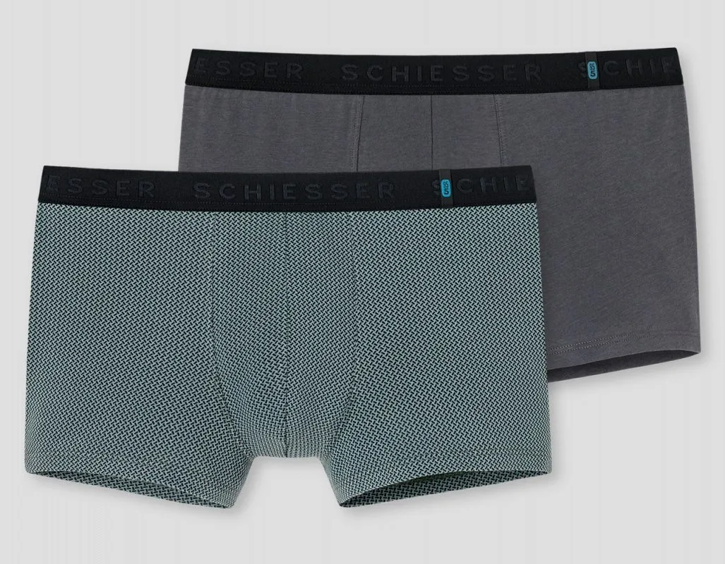 2er Pack Grün & Grau SCHIESSER Shorts 95/5