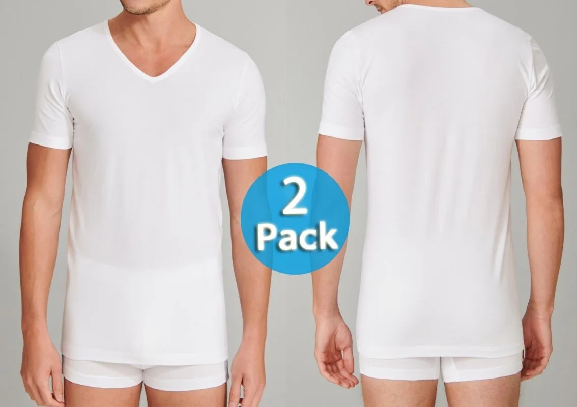 2er Pack Herren V-Shirt 1/2 SCHIESSER 95/5 - weiß 2er Pack Herren V-Shirt 1/2 SCHIESSER 95/5 - weiß