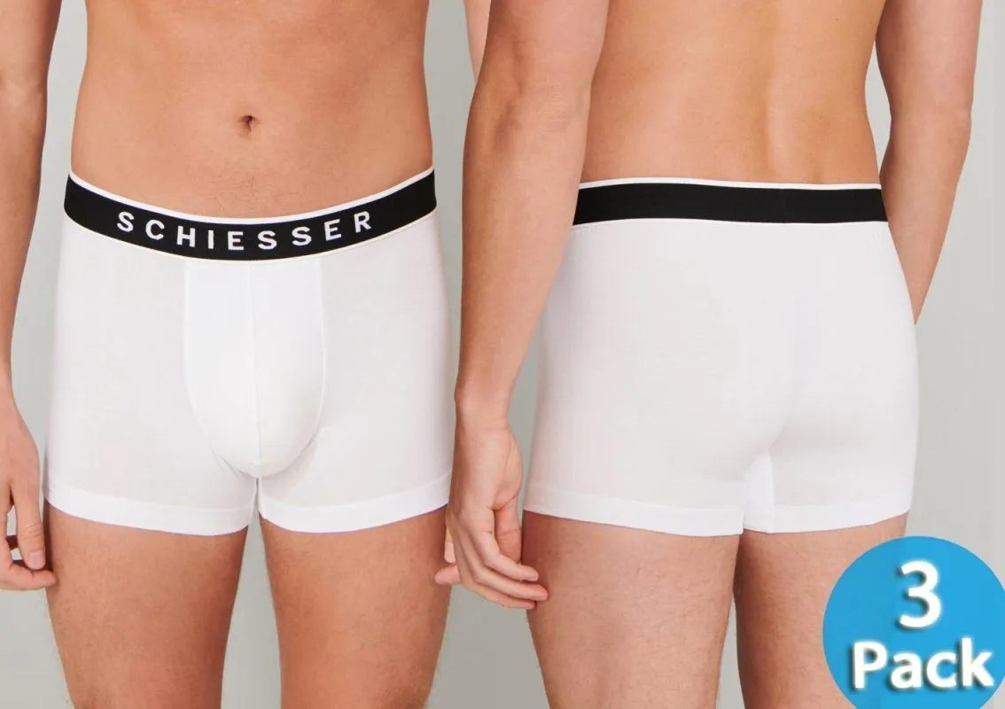 3er Pack Herren Shorts SCHIESSER 95/5 - weiß 3er Pack Herren Shorts SCHIESSER 95/5 - weiß
