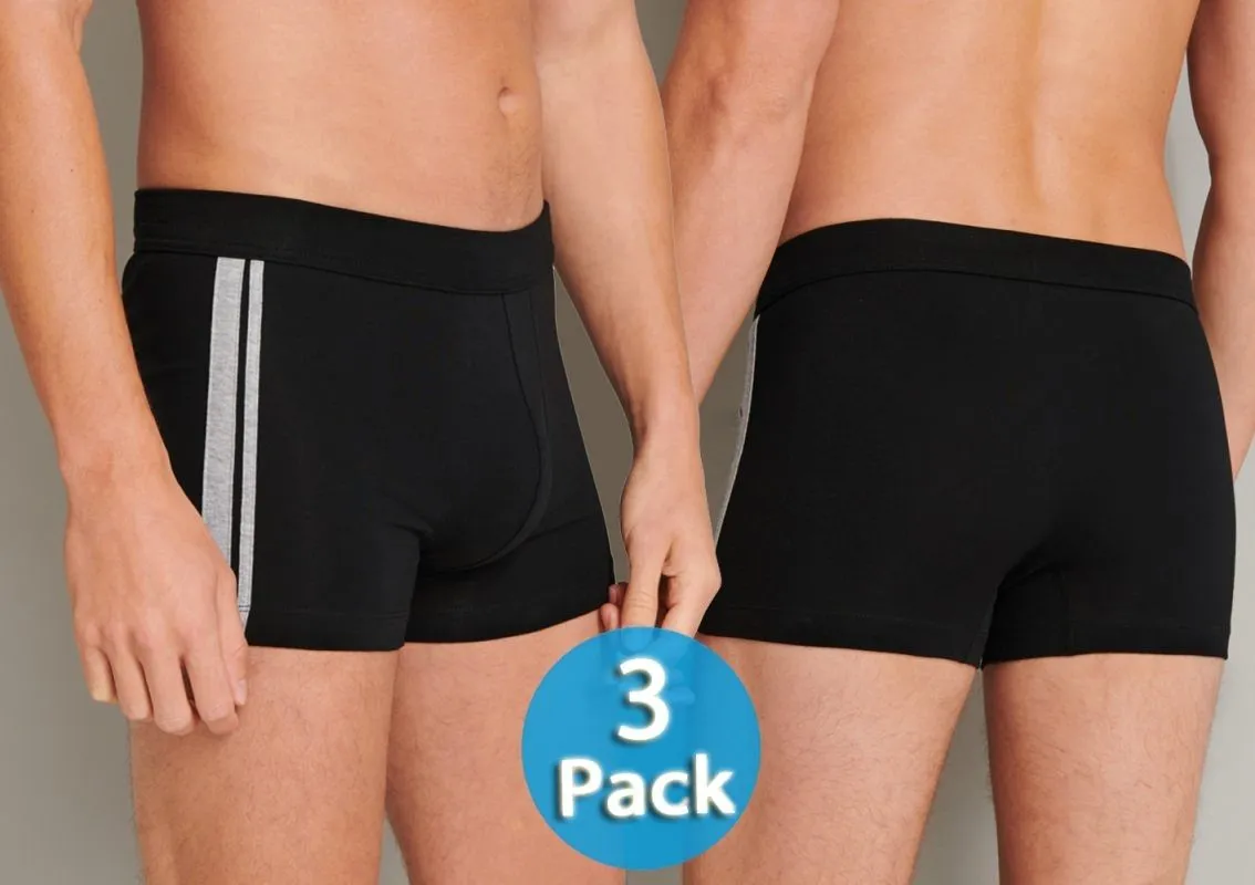 3-Pack Men's Boxer Briefs SCHIESSER 95/5 - black striped 3-Pack Men's Boxer Briefs SCHIESSER 95/5 - black striped