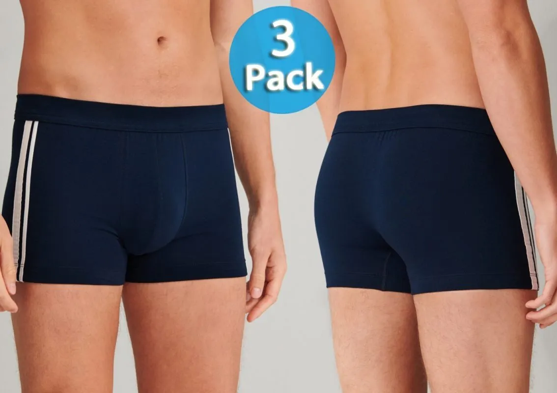 3-Pack Men's Boxer Briefs SCHIESSER 95/5 - dark blue striped 3-Pack Men's Boxer Briefs SCHIESSER 95/5 - dark blue striped