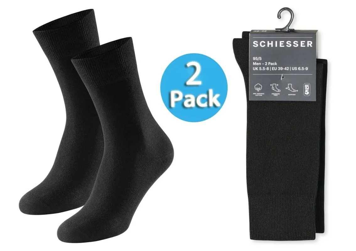 2er Pack Herrensocken SCHIESSER 95/5 - schwarz 2er Pack Herrensocken SCHIESSER 95/5 - schwarz