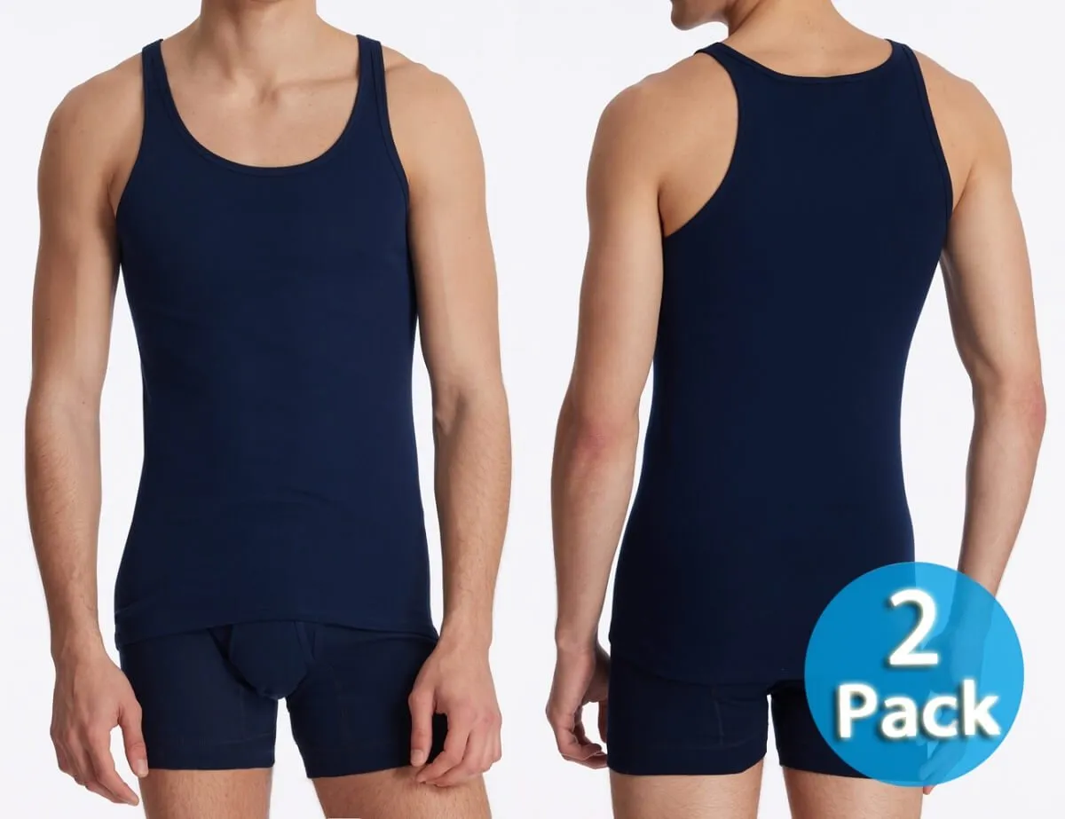 2er Pack Herren Unterhemden SCHIESSER Original Classics Doppelpack - Navy 2er Pack Herren Unterhemden SCHIESSER Original Classics Doppelpack - Navy