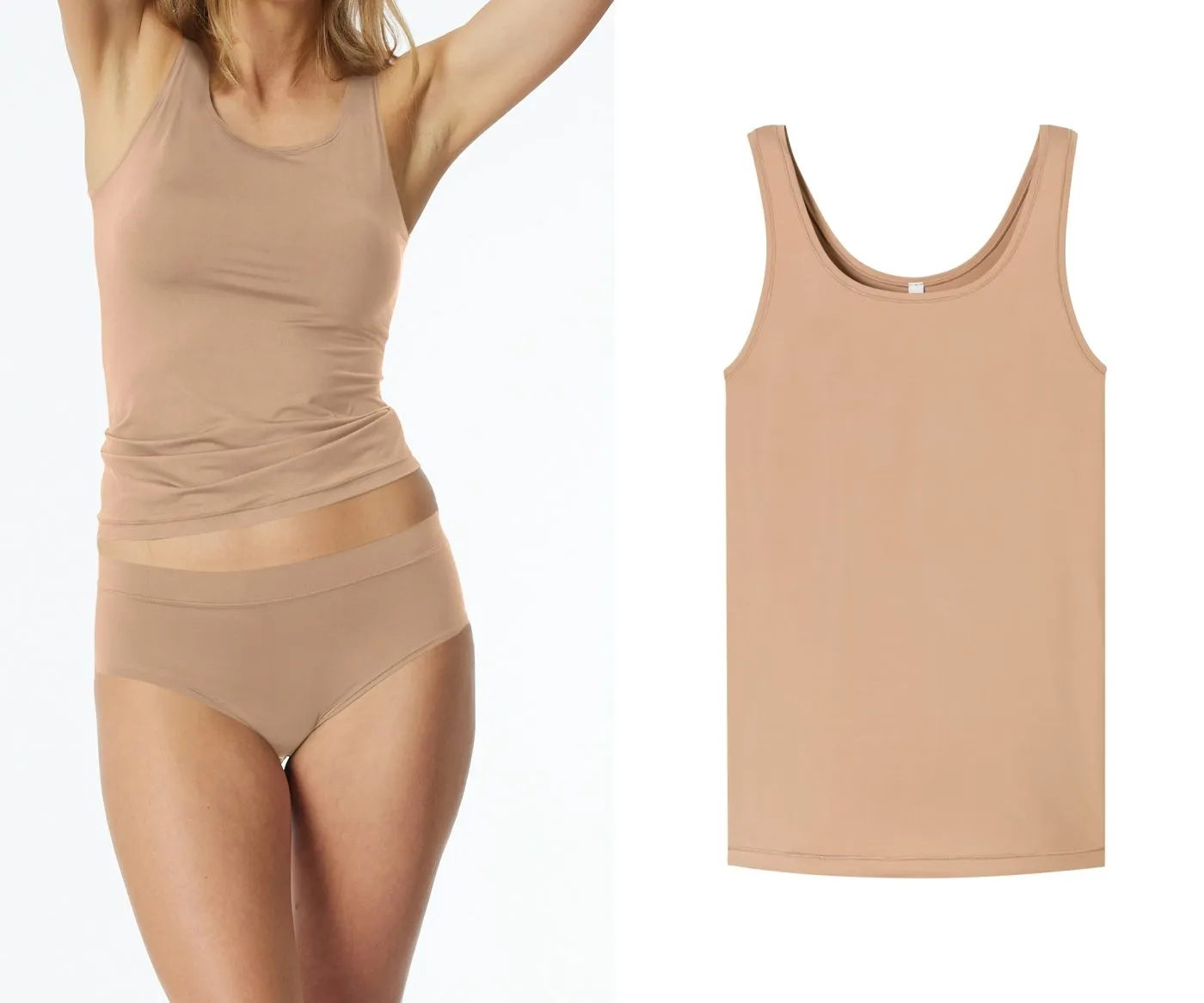 SCHIESSER Women's Strap Top Unique Micro - Beige