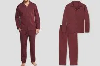 Herren Pyjama SCHIESSER Bordeaux - 153676