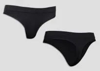 Damen Thong SCHIESSER Active Mesh Bamboo - schwarz