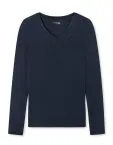 Damen Langarmshirt V Schiesser Mix & Relax - blau – Ansicht 3