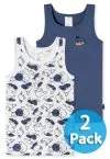 2-Pack of Boys Vest Tops 0/0 SCHIESSER Original Classics - white and blue