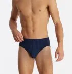 Men's Mini Briefs SCHIESSER Cotton Casuals - dark blue plaid – view 2