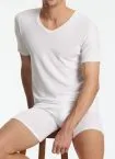Herren kurzarm V-Shirt SCHIESSER Premium Cotton - weiß – Ansicht 2