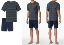 SCHIESSER Herren Schlafanzug Kurz Casual Essentials - anthrazit