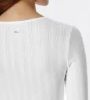 SCHIESSER Revival Agathe Women's White Long Sleeve Shirt with Ajour Fabric – view 4