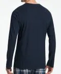 SCHIESSER Herren Langarmshirt Rundhals Mix+Relax - Blau – Ansicht 3