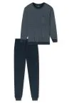 SCHIESSER Men's Long Pyjamas Comfort Essentials - Midnight Blue – view 2