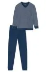 SCHIESSER Men's Long Pyjamas Comfort Essentials - Blue – view 2