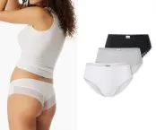 Black, white and grey melange women's Brazilian briefs from Modern Multipacks