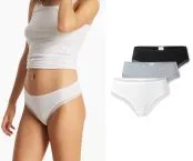 Black, white and grey marl women’s cheeky thongs from Modern Multipacks