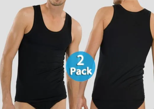 Shirt 0/0 Schiesser Authentic 2-pack - black Shirt 0/0 Schiesser Authentic 2-pack - black