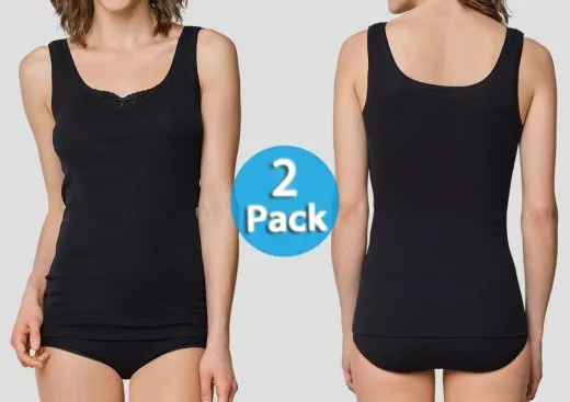 2-Pack Shirt 0/0 SCHIESSER Essential - black 2-Pack Shirt 0/0 SCHIESSER Essential - black