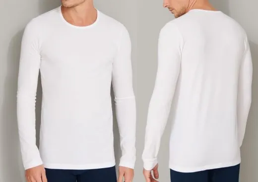 SCHIESSER 95/5 Men's Long Sleeve Top 1/1 - white SCHIESSER 95/5 Men's Long Sleeve Top 1/1 - white