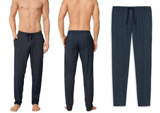 Schiesser Men's Sweatpants Mix & Relax - dark blue patterned Schiesser Men's Sweatpants Mix & Relax - dark blue patterned