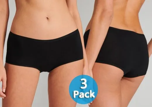 3-Pack Women's Boyshorts SCHIESSER 95/5 - black