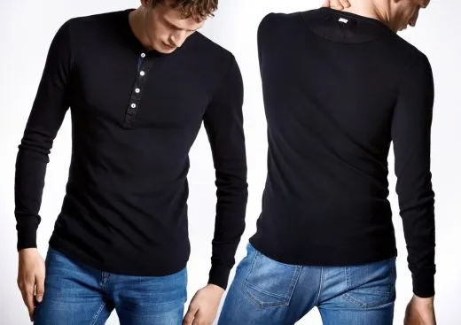 Men's Long Sleeve Top 1/1 SCHIESSER REVIVAL Karl-Heinz - black Men's Long Sleeve Top 1/1 SCHIESSER REVIVAL Karl-Heinz - black