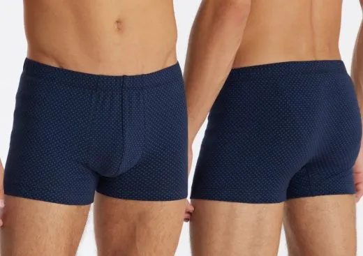 Herren Shorts SCHIESSER Cotton Casuals - dunkelblau gepunktet Herren Shorts SCHIESSER Cotton Casuals - dunkelblau gepunktet