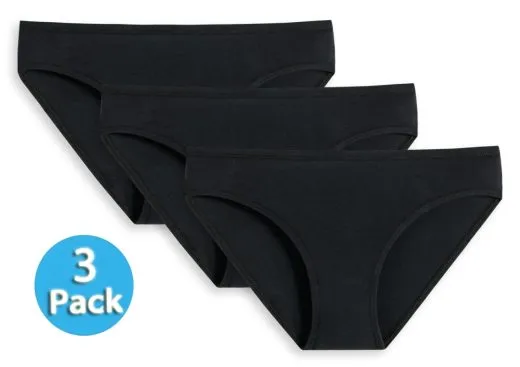 3-Pack Girls' Briefs Schiesser 95/5 - black 3-Pack Girls' Briefs Schiesser 95/5 - black