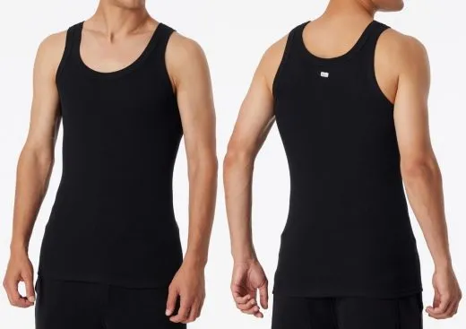 Men's Vest Top 0/0 SCHIESSER REVIVAL Friedrich - black Men's Vest Top 0/0 SCHIESSER REVIVAL Friedrich - black