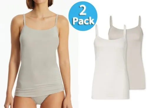 2-Pack Ladies' Spaghetti-Strap Tops SCHIESSER Modal Essentials 2-Pack Ladies' Spaghetti-Strap Tops SCHIESSER Modal Essentials