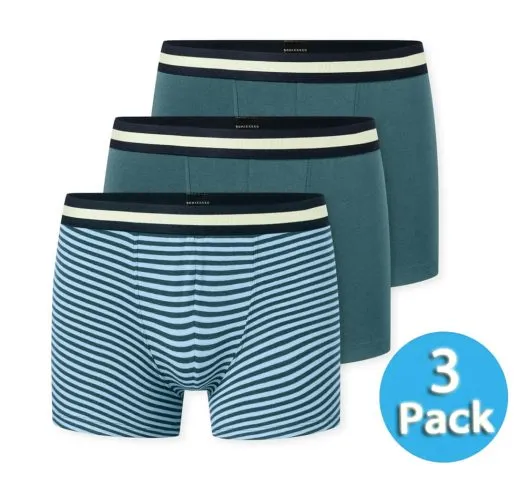 SCHIESSER Jungen Shorts 95/5 im 3er-Pack - Blau/Grün