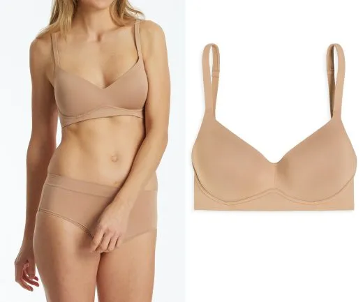 SCHIESSER Women's Soft Bra with Cups Unique Micro - Beige