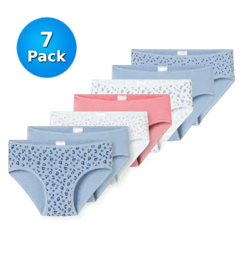 SCHIESSER Mädchen Slip 7er-Pack 95/5 Single-Jersey - Leoprint - Mehrfarbig