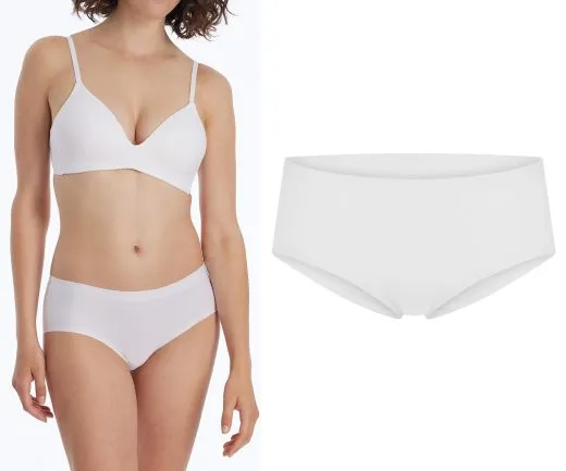 SCHIESSER Damen Seamless-Panty Invisible Cotton - Weiß