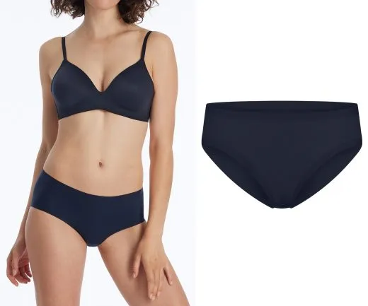 SCHIESSER Damen Seamless-Panty Invisible Cotton - Blau
