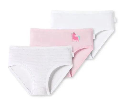 SCHIESSER Girls’ Fine Rib Hipster Briefs 3-Pack - Horse - Multicoloured