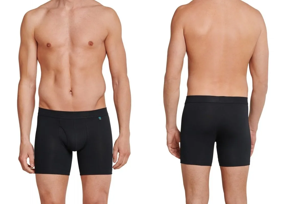 SCHIESSER Men Cyclist Boxer Briefs Long Life Cotton - black