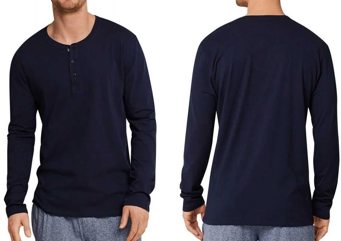 Men's Long Sleeve T-shirt Schiesser Mix & Relax - dark blue Men's Long Sleeve T-shirt Schiesser Mix & Relax - dark blue