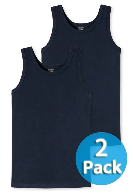 2-Pack Boys' Undershirt Tank Top SCHIESSER 95/5 - nicht blue