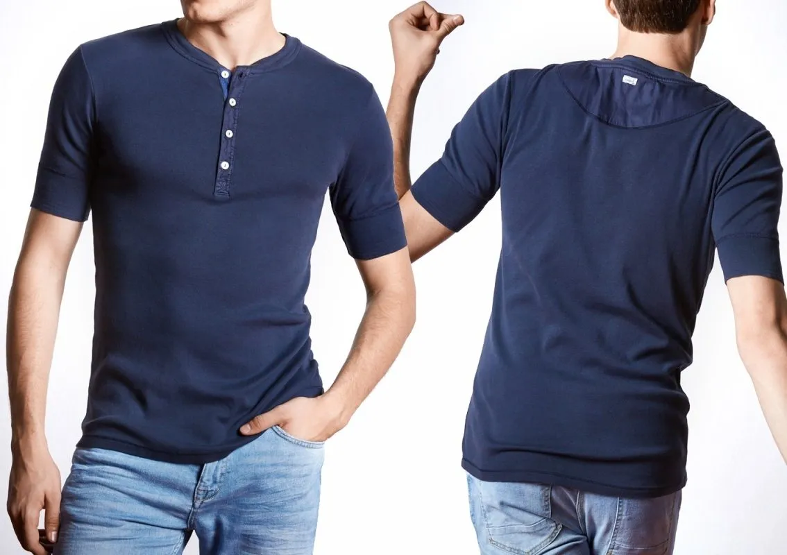 Men's T-Shirt 1/2 SCHIESSER REVIVAL Karl-Heinz - dark blue Men's T-Shirt 1/2 SCHIESSER REVIVAL Karl-Heinz - dark blue