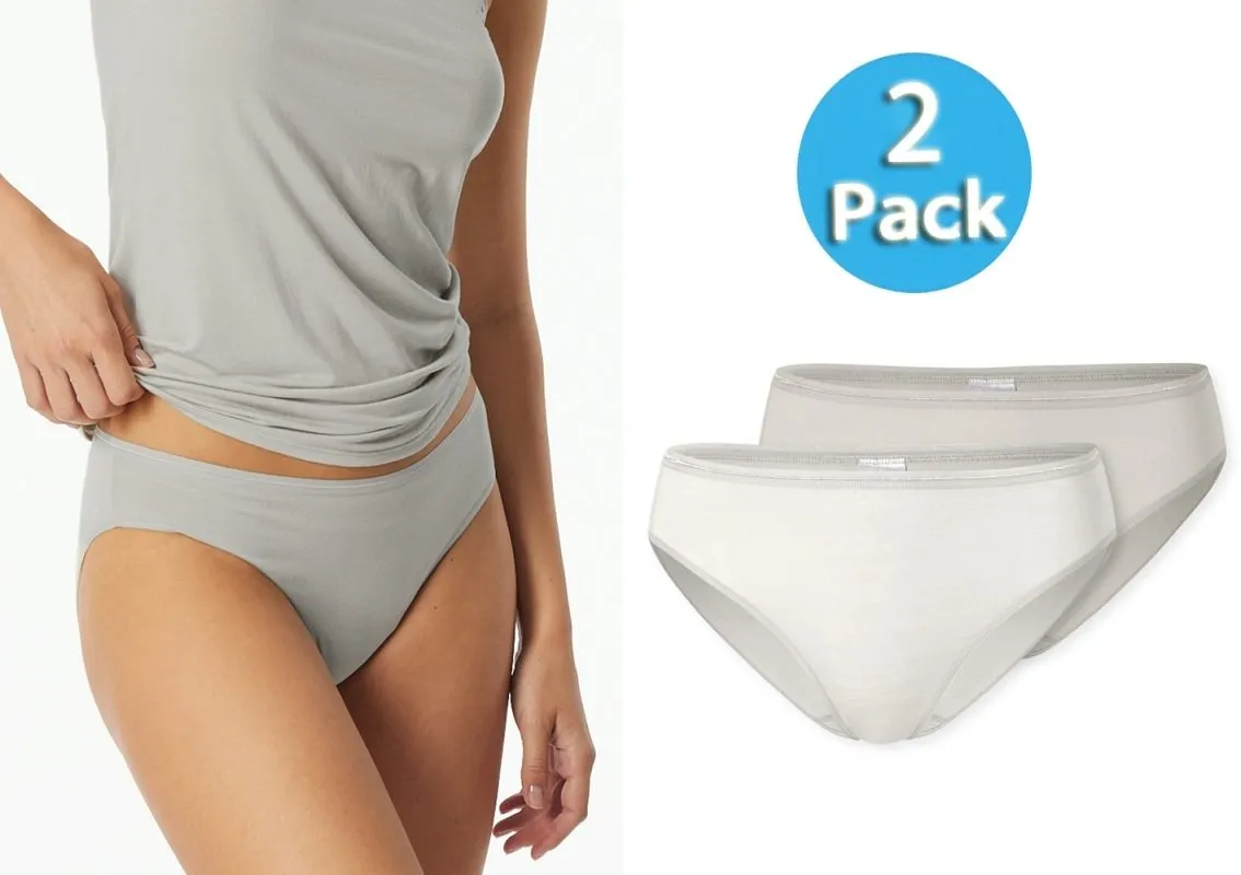 2-Pack Women's Tai Briefs SCHIESSER Modal Essentials - grey-jacquard and sand 2-Pack Women's Tai Briefs SCHIESSER Modal Essentials - grey-jacquard and sand